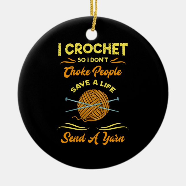 Crocheting Ceramic Ornament (Front)