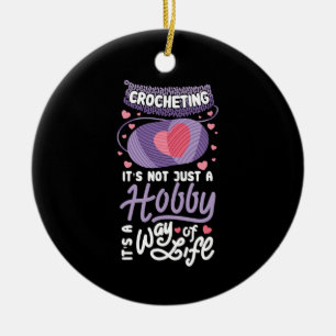Crocheting Ceramic Ornament