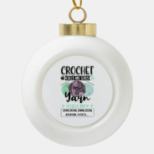 Crocheting - Crochet Fills My Days Ceramic Ball Christmas Ornament