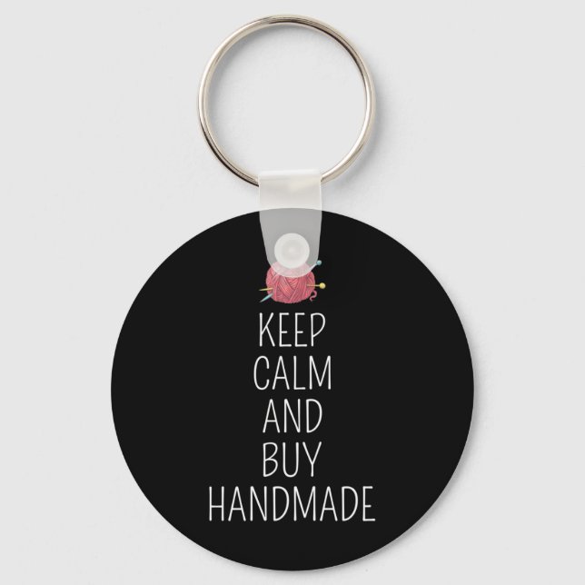 Crocheting Crochet Knitting Crocheter Yarn Keychain (Front)