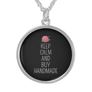 Crocheting Crochet Knitting Crocheter Yarn Sterling Silver Necklace