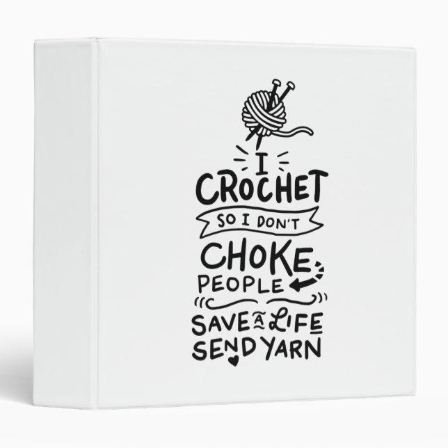 Crocheting Crochet Wool 3 Ring Binder (Front/Spine)