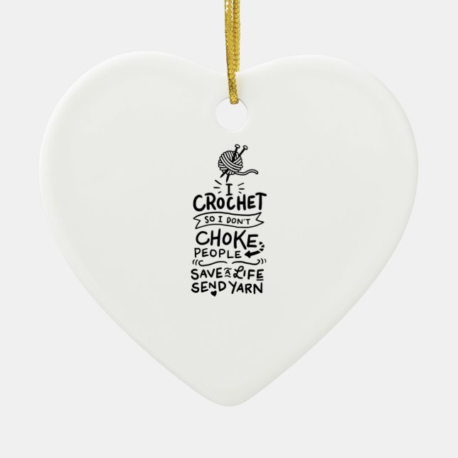 Crocheting Crochet Wool Ceramic Ornament (Front)