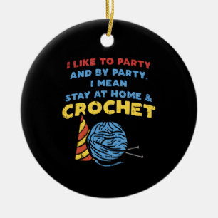 Crocheting Crochet Yarn Ceramic Ornament