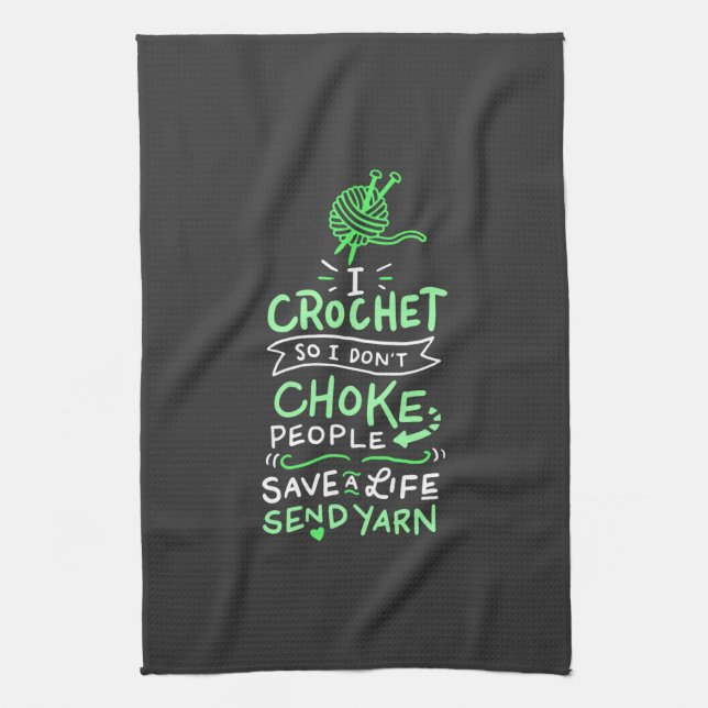 Crocheting Crocheter Gift Kitchen Towel (Vertical)