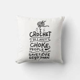 Crocheting Crocheter Gift Throw Pillow