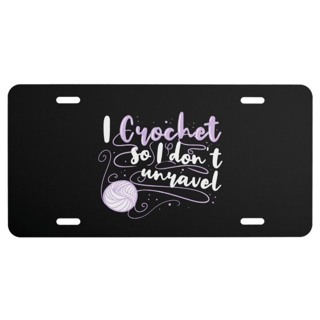 Crocheting Gifts License Plate (Front)
