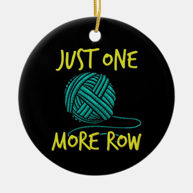 Crocheting Knitting Ceramic Ornament (Front)