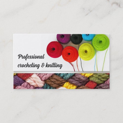 Crocheting  Knitting Colorful Business Card
