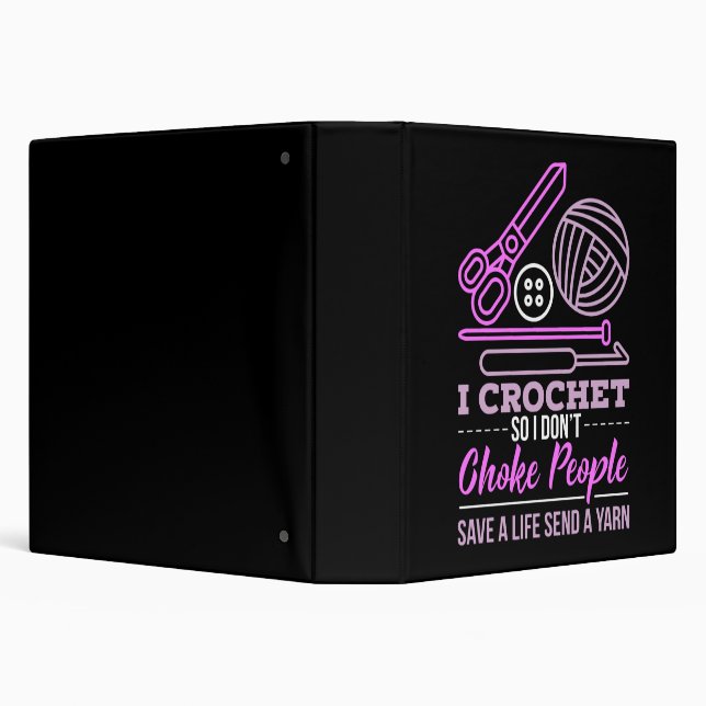 Crocheting Knitting Gift 3 Ring Binder (Background)