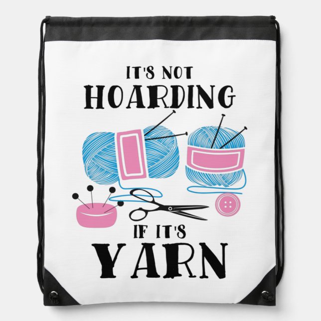 Crocheting Knitting Gifts Drawstring Bag (Front)