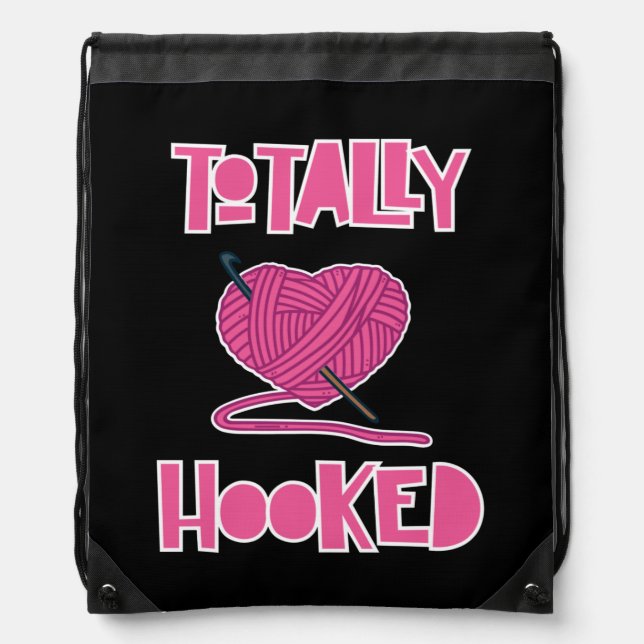 Crocheting Knitting Gifts Drawstring Bag (Front)
