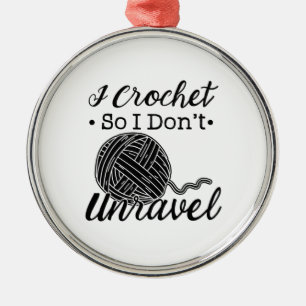 Crocheting Knitting Gifts Metal Ornament