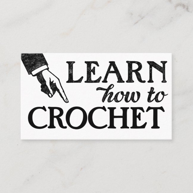 Crocheting Lessons Business Cards – Fun Retro Vintage