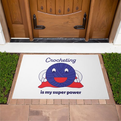Crocheting Super Power Ball of Yarn Doormat