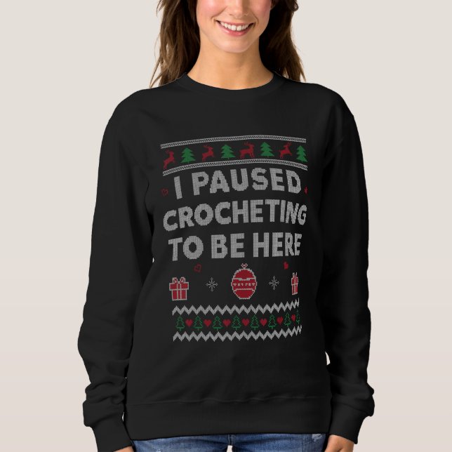 Crocheting Ugly Christmas  Crochet Yarn Xmas Sweatshirt (Front)