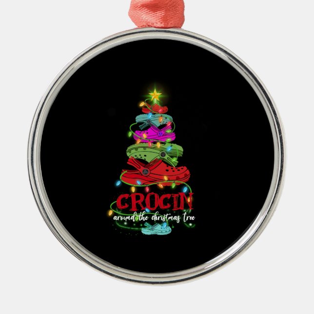 Crocin Around The Christmas Tree Gift Metal Ornament (Front)