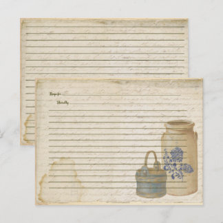 Crock and Blue Basket Recipe Cards