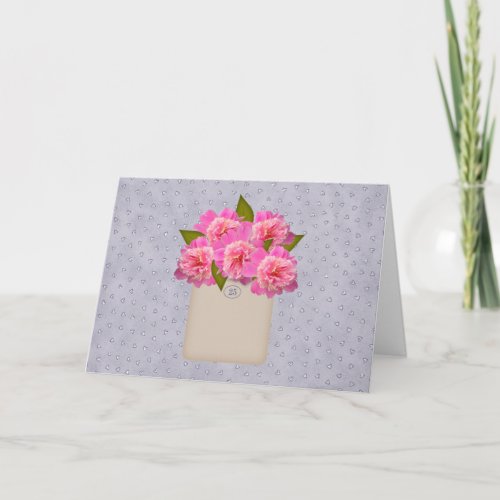 Crock Of Peonies Large Font Easter Card