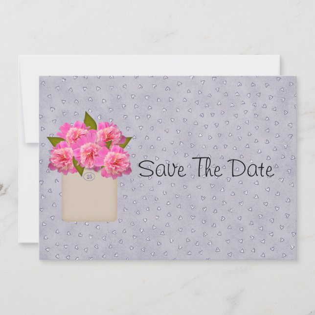 Crock Of Peonies Save The Date (Front)