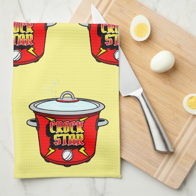 Crock Star Crock Pot Cooking  Kitchen Towel (Quarter Fold)