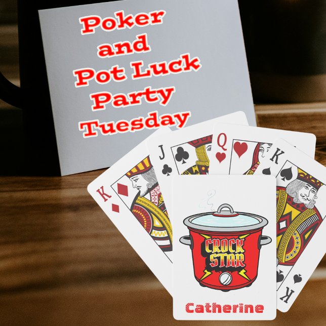 Crock Star Crock Pot  Personalized Poker Cards (Crock Star Collection - Playing Cards with Custom Name)