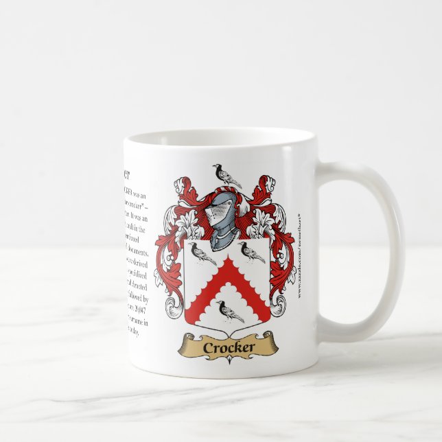 Crocker, the Origin, the Meaning and the Crest Coffee Mug (Right)