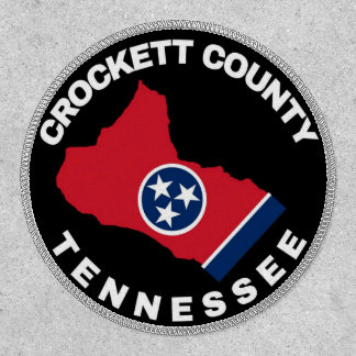 Crockett County Tennessee Flag Shaped  Patch