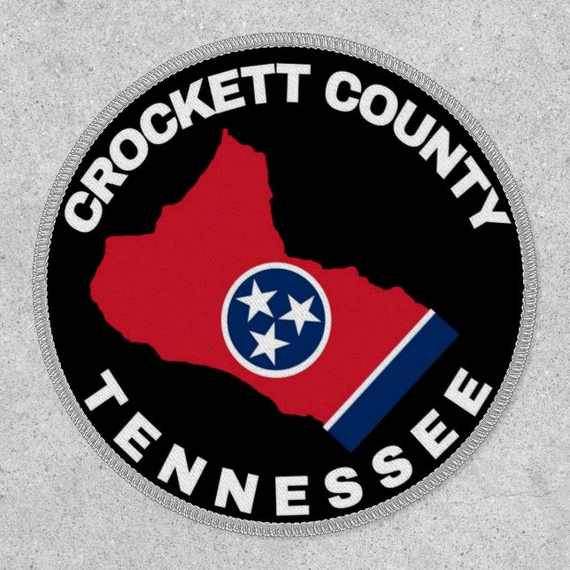 Crockett County Tennessee Flag Shaped  Patch (Front)