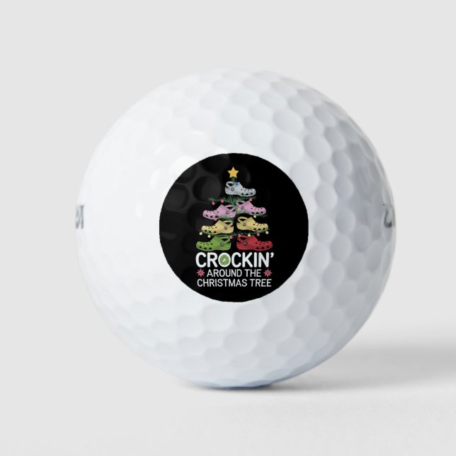 Crockin' Around The Christmas Tree Golf Balls (Front)