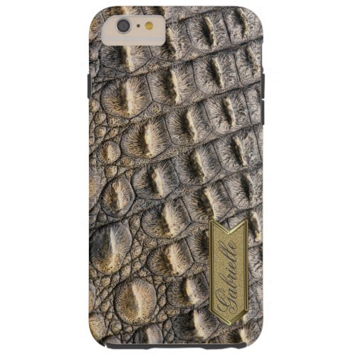 Crocodil Skin Custom Monogram Template Tough iPhone 6 Plus Case