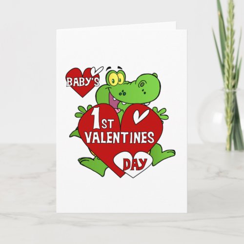 Crocodile 1st Valentines Day Holiday Card