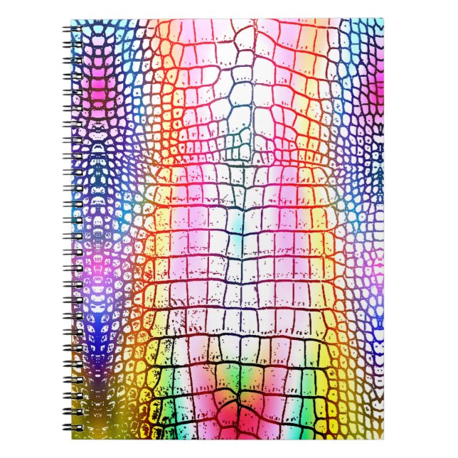 Crocodile abstract pattern, colorful pattern notebook (Front)