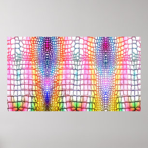Crocodile abstract pattern, colorful pattern poster