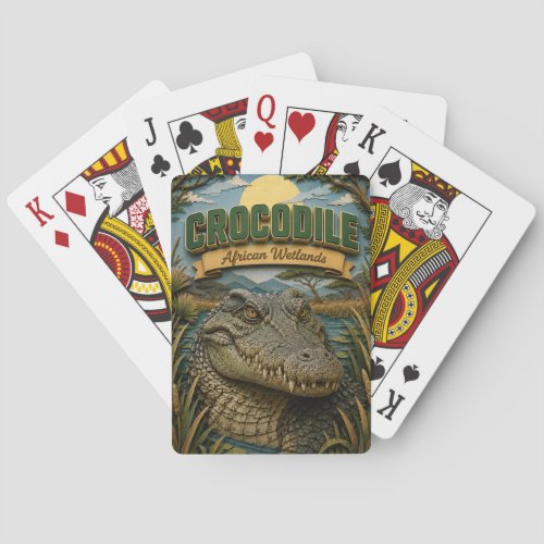 Crocodile African Wetlands POPCUT Poker Cards