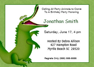 with alligator birthday invitations