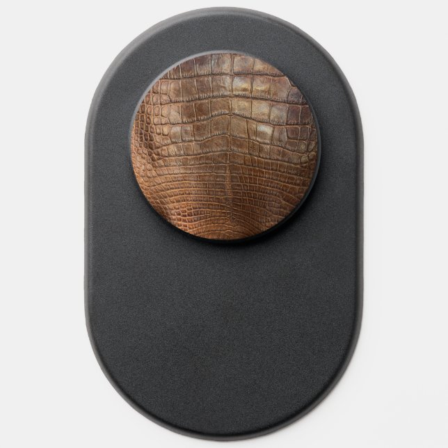 Crocodile alligator brown leather-look skin exotic PopSocket (Popsocket)