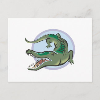 Crocodile/Alligator Circle Design Postcard