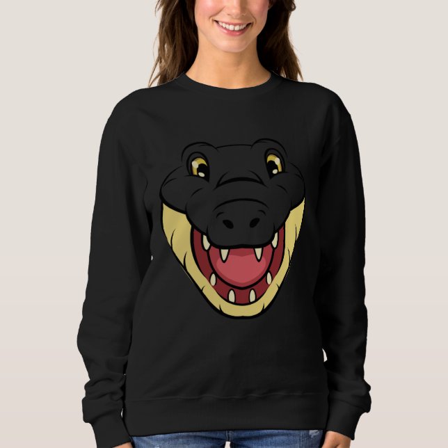 Crocodile Alligator Face Reptiles Zoo Animal Herpe Sweatshirt (Front)