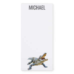 Crocodile Alligator Monogram  Magnetic Notepad