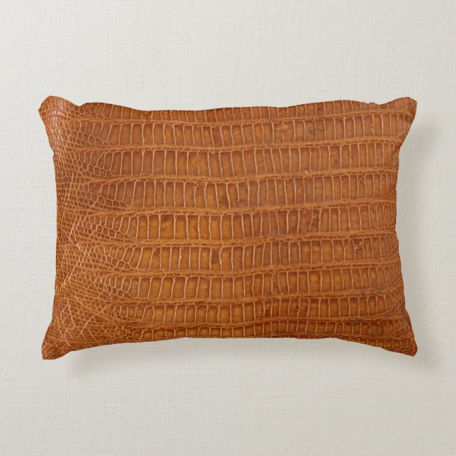 Crocodile alligator reptile leather texture close  accent pillow (Front)