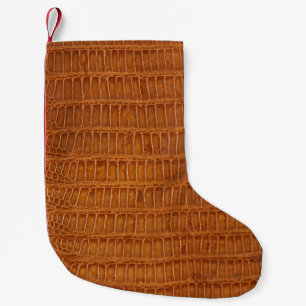 Crocodile alligator reptile leather texture close small christmas stocking