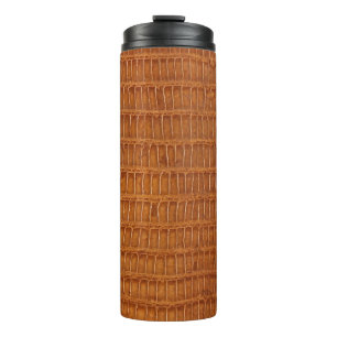 Crocodile alligator reptile leather texture close thermal tumbler