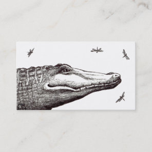 Crocodile alligator trapper wrestler tour meat art business card