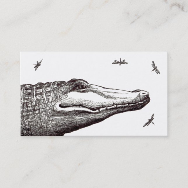 Crocodile alligator trapper wrestler tour meat art business card (Front)