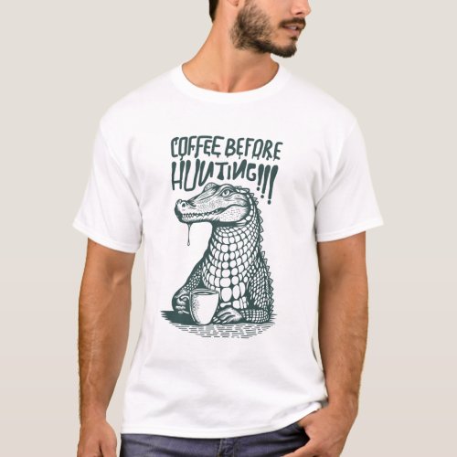Crocodile and Coffee T_Shirt
