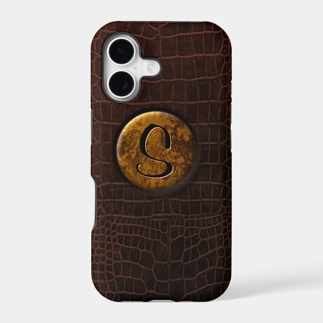 Crocodile and Monogram Iphone Case (Back)