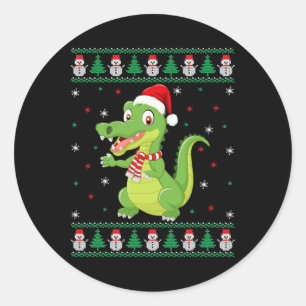 Crocodile Animal Matching Family Ugly Christmas Sw Classic Round Sticker