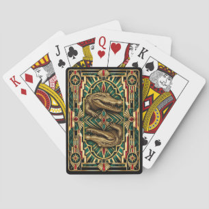 Crocodile, Art Deco Wildlife Poker Cards