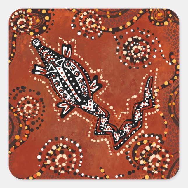 CROCODILE ART        SQUARE STICKER (Front)